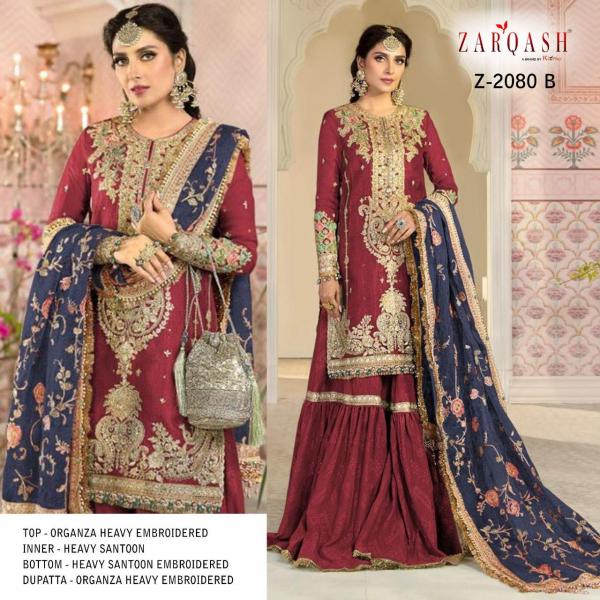 Zarqash Mariya.B Mbroidered 2 Designer Wedding Wear Embridery Salwar 